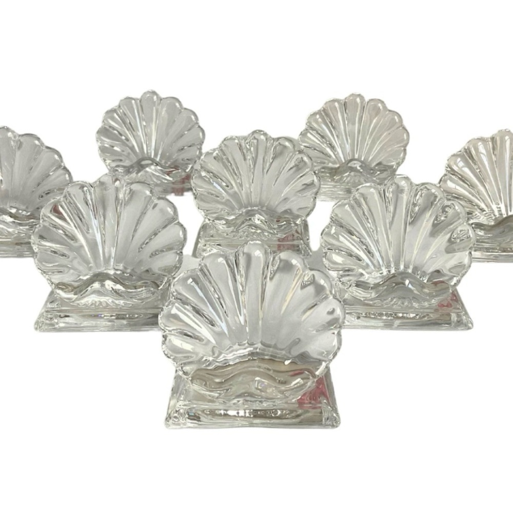 Baccarat Bambous Clear Shell Place card Holders